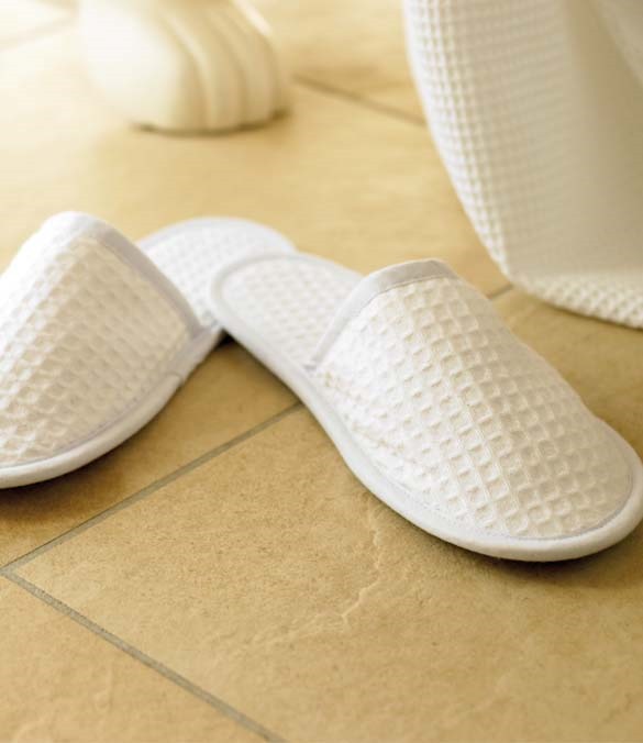 Towel City Waffle Mule Slippers